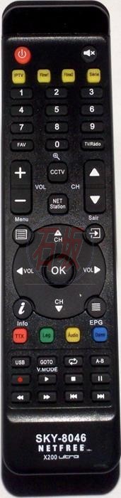 Controle remoto Netfree x200 - receptor de satélite ou cabo - 8046