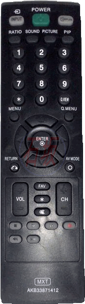 Controle remoto Lg - AKB33871412 - tv lcd ou led - 1221