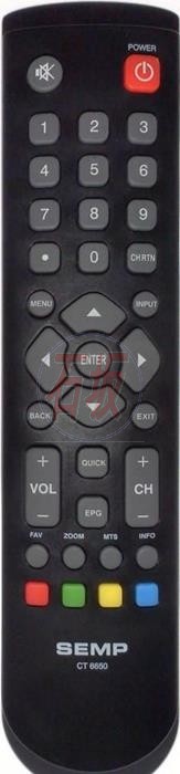 Controle remoto Semp Toshiba - CT-6650 - Tv lcd ou led - 16110