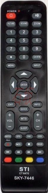 Controle remoto STI Toshiba CT-6470 - tv lcd ou led - 7446