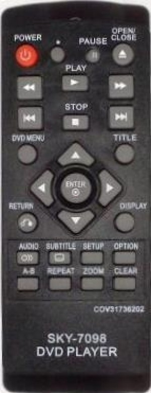 Controle remoto LG - DVD - 7098